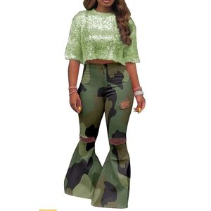 Bell bottom army pants:Brand New*